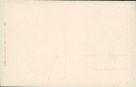 Adressseite der Ansichtskarte Kiel, Germania-Werft, Linienschiff Braunschweig und Türkenschiff Asser ar tefik im Bau