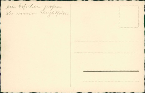 Adressseite der Ansichtskarte München, der neue Flughafen