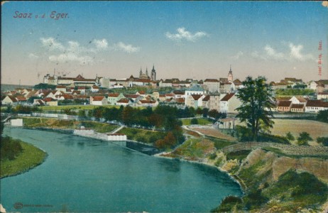 Alte Ansichtskarte Saaz / Žatec, Gesamtansicht