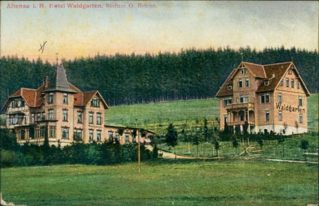 Alte Ansichtskarte Altenau i. Harz, Hotel Waldgarten, Besitzer G. Rehren