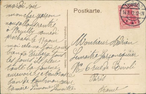 Adressseite der Ansichtskarte Triberg im Schwarzwald, Total