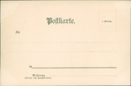 Adressseite der Ansichtskarte Hochzeitszug im Gutachtal, sign. W. Hasemann