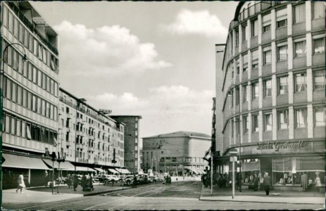 Alte Ansichtskarte Ludwigshafen am Rhein, Ludwigstraße mit Pfalzbau