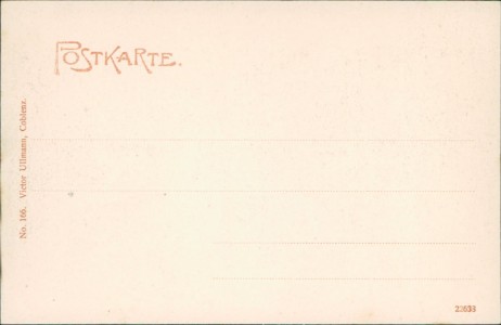 Adressseite der Ansichtskarte Koblenz, Schlossstrasse