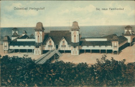 Alte Ansichtskarte Ostseebad Heringsdorf, Das neue Familienbad