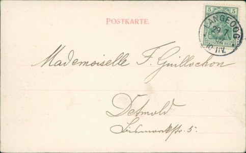 Adressseite der Ansichtskarte Langeoog, Panorama