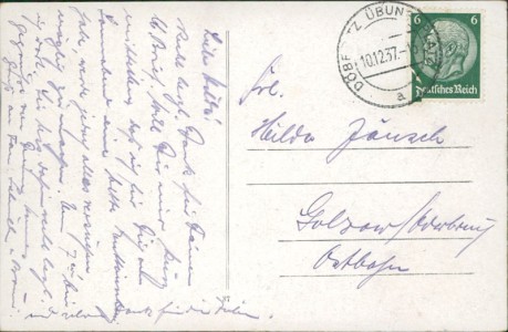 Adressseite der Ansichtskarte Döberitz, Truppenübungsplatz. Nordtor Lager