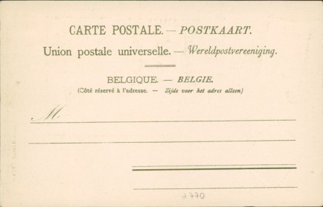 Adressseite der Ansichtskarte Belgien / Belgium, Briefmarken und Wappen auf Ansichtskarte