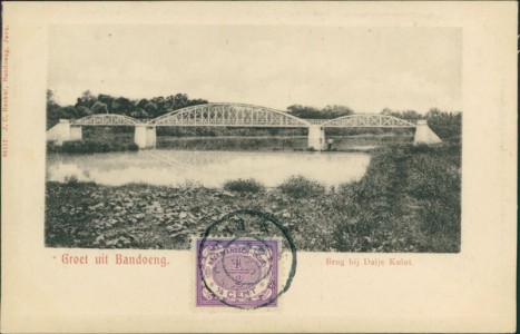 Alte Ansichtskarte Indonesien / Indonesia, Groet uit Bandoeng. Brug bij Daije Kolot