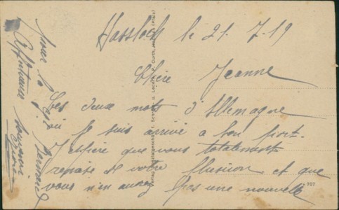 Adressseite der Ansichtskarte Haßloch, Eisenbahnstraße