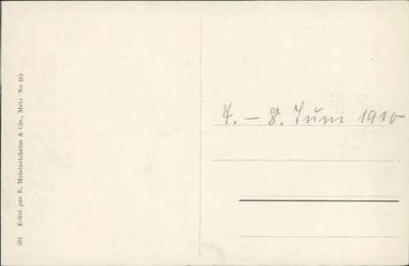 Adressseite der Ansichtskarte Metz, Kaiser Wilhelm-Ring, Avenue Empereur Guillaume