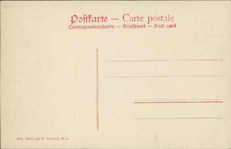 Adressseite der Ansichtskarte Metz, Place St-Thiébault, Theobaldsplatz