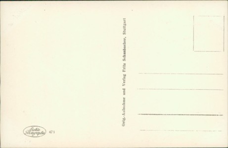 Adressseite der Ansichtskarte Stuttgart, Weissenhofsiedlung, Höhenrestaurant Schönblick