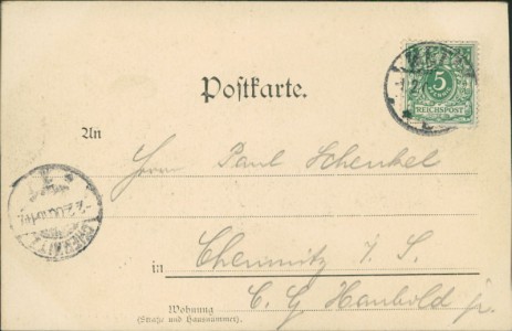 Adressseite der Ansichtskarte Metz, Römerstrasse