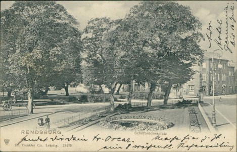 Alte Ansichtskarte Rendsburg, Schiffbrückenplatz