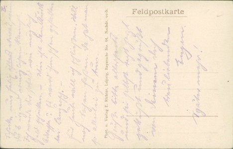 Adressseite der Ansichtskarte Rethel, Feldzug 1914-15