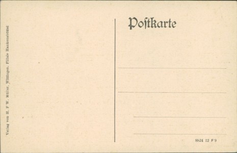 Adressseite der Ansichtskarte Hankensbüttel, Kriegerdenkmal