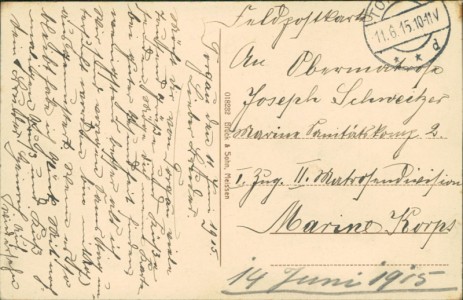 Adressseite der Ansichtskarte Torgau, Friedrich-Platz