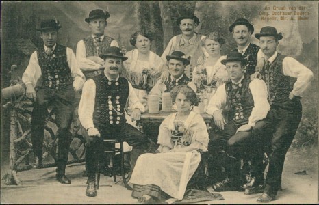 Alte Ansichtskarte Dachau, An Gruaß von der orig. Dachauer Bauern-Kapelle, Dir. A. Meier