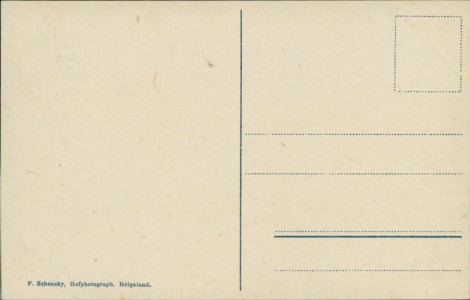 Adressseite der Ansichtskarte Helgoland, Westküste