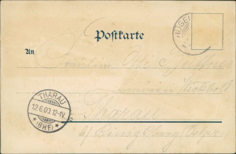 Adressseite der Ansichtskarte Essen-Werden, Pastoratsberg, Restaurant L. Scheidtmann