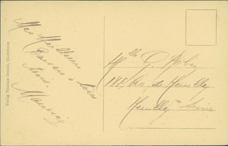 Adressseite der Ansichtskarte Gimbsheim (Eich), Breitelangstrasse