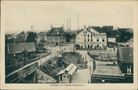 Alte Ansichtskarte Dortmund-Derne, Derne mit Zeche Gneisenau