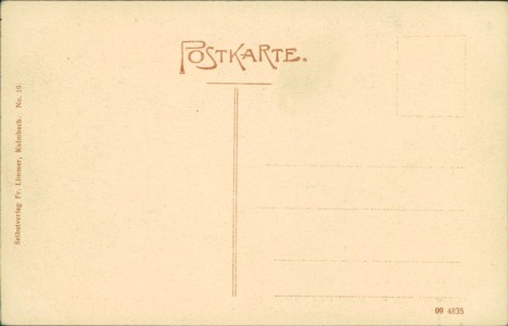 Adressseite der Ansichtskarte Kulmbach, Die Wiesenmühle. Hochwasser am 4. u. 5. Februar 1909
