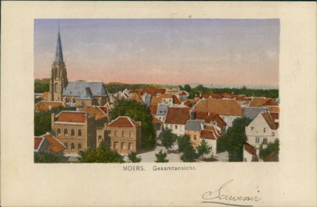 Alte Ansichtskarte Moers, Gesamtansicht