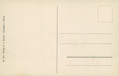 Adressseite der Ansichtskarte Krefeld-Uerdingen, Teilansicht mit Werksanlagen