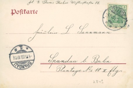 Adressseite der Ansichtskarte Itzehoe, Villa von de Voss