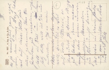 Adressseite der Ansichtskarte Ein "süsses" Pärchen, Kinder mit Ranzen auf dem Weg zur Schule