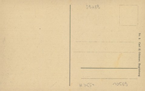 Adressseite der Ansichtskarte Burg b. Magdeburg, Marktplatz