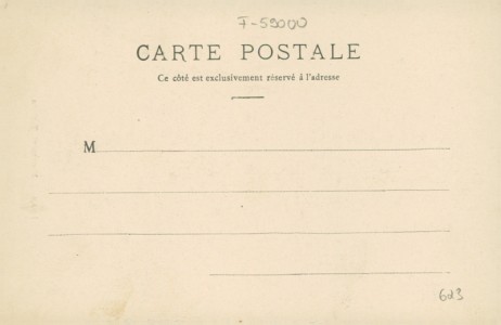 Adressseite der Ansichtskarte Lille, Monument Testelin