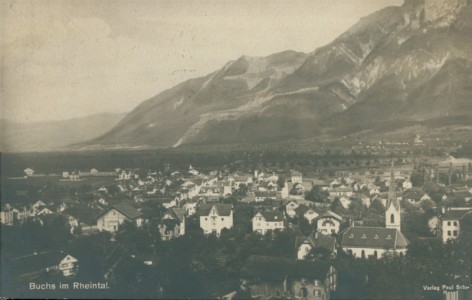 Alte Ansichtskarte Buchs im Rheintal, Gesamtansicht