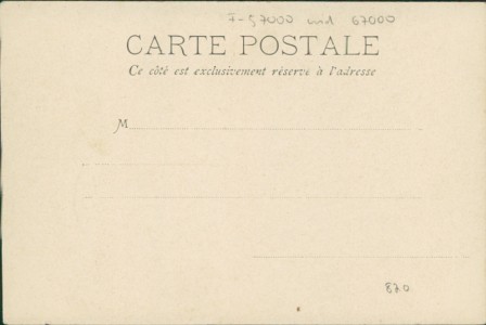 Adressseite der Ansichtskarte La France toujours, L'Alsace et la Lorraine, Trachten, costume