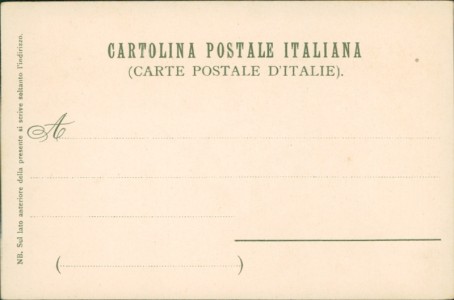 Adressseite der Ansichtskarte Sanremo, Teilansicht mit Brücke (sign. Manuel Wielandt)