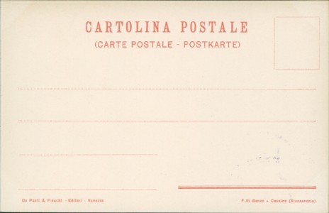 Adressseite der Ansichtskarte Venezia, Straßenmarkt (sign. Raffaele Tafuri)