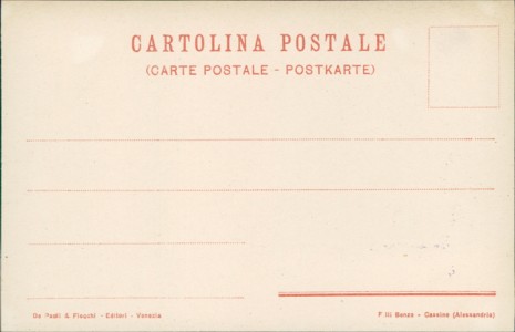 Adressseite der Ansichtskarte Venezia, Straßenmarkt (sign. Raffaele Tafuri)