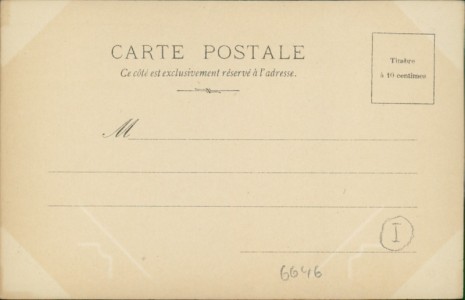 Adressseite der Ansichtskarte Reutlinger, Paris, Henriot, Jugendstil-Dekor