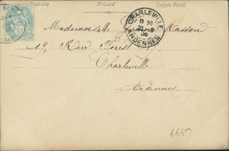 Adressseite der Ansichtskarte Reutlinger, Paris, Van Parys