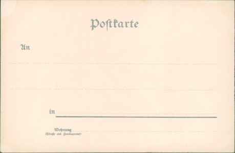 Adressseite der Ansichtskarte Wilhelm II, Deutscher Kaiser (PAPIERABSCHÜRFUNGEN AM KOPF LINKS UND UNTER DEM KREUZ)