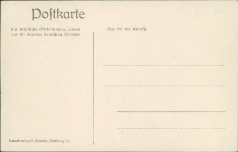 Adressseite der Ansichtskarte Freiburg im Breisgau, Fronleichnam-Prozession