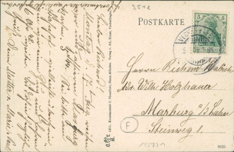 Adressseite der Ansichtskarte Reinhardshagen-Veckerhagen, Gesamtansicht