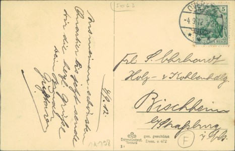 Adressseite der Ansichtskarte Overath, Aggerbrücke