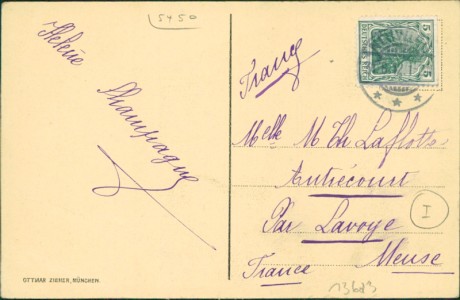 Adressseite der Ansichtskarte Neuwied, Seminar