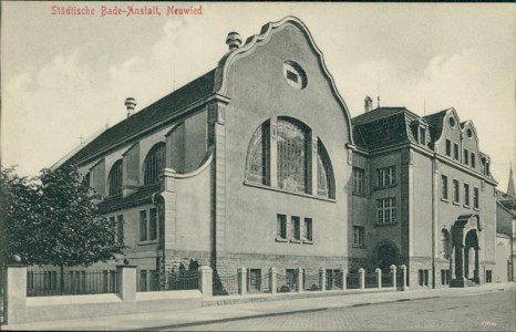 Alte Ansichtskarte Neuwied, Städtische Bade-Anstalt