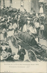 Alte Ansichtskarte Vevey, Cortège de la fête des vignerons 1905. Vendangeurs & vendangeuses