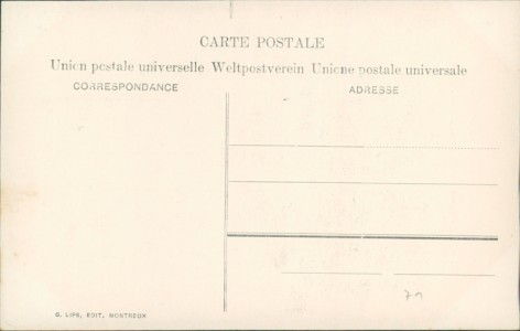 Adressseite der Ansichtskarte Vevey, Cortège de la fête des vignerons 1905. Costumes des 22 cantons