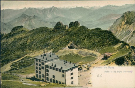 Alte Ansichtskarte Montreux, Hôtel et les Alpes bernoise
